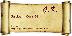Gelber Kornél névjegykártya